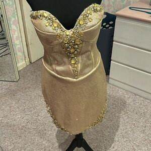 MAC DUGGAL size 10 gold mini dress